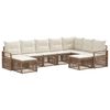 vidaXL Conjunto de sof&aacute;s de jard&iacute;n 9 pcs Beige rat&aacute;n sint&eacute;tico