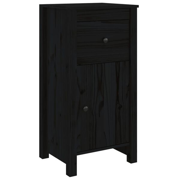 vidaXL Aparador de madera maciza de pino negro 40x35x80 cm