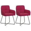 vidaXL Sillas de comedor 2 uds. Terciopelo Rojo vino 59 x 56,5 x 86 cm