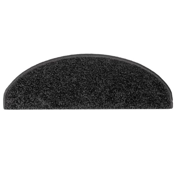 vidaXL Alfombrillas para escaleras 10 unidades 65x21x4 cm Negro Semicircular Grande