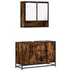 vidaXL Set de muebles ba&ntilde;o 2 pzas madera contrachapada roble ahumado