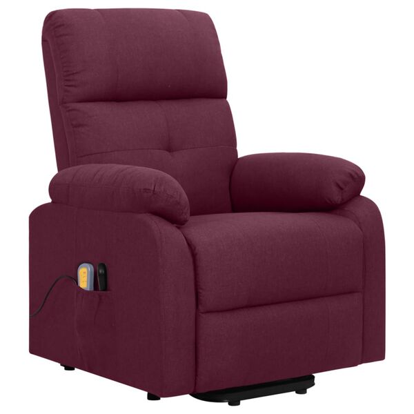 vidaXL Sill&oacute;n de masaje elevable tela morado