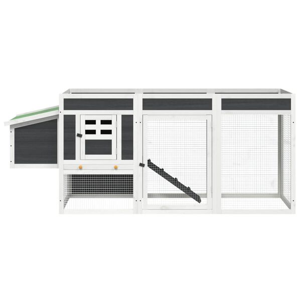 vidaXL Gallinero madera maciza de pino gris 204x50x84 cm