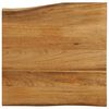 vidaXL Tablero de mesa borde natural madera maciza mango 80x80x2,5 cm