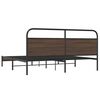 vidaXL Estructura de cama sin colch&oacute;n metal roble marr&oacute;n 200x200 cm