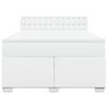 vidaXL Cama box spring con colchón cuero sintético blanco 160x200 cm
