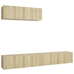 vidaXL Juego de muebles de sal&oacute;n 3 piezas roble Sonoma