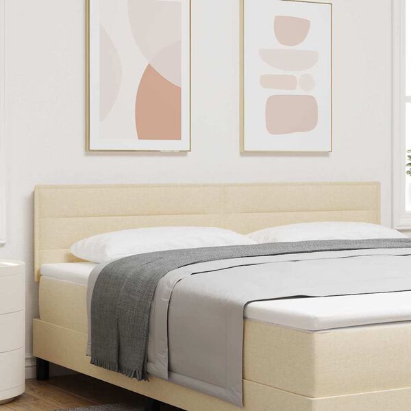 vidaXL Cabecero LED con tira de luces LED Crema 180 cm Poli&eacute;ster