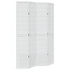 vidaXL Biombo separador de 4 paneles madera maciza Paulownia blanco