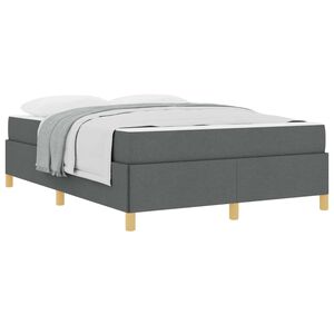 vidaXL Estructura de cama con colch&oacute;n Gris oscuro 140 x 190 cm tela