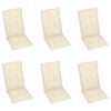vidaXL Sillas de jard&iacute;n 6 uds madera maciza de teca cojines crema