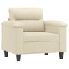 vidaXL Sill&oacute;n con taburete cuero sint&eacute;tico color crema 60 cm