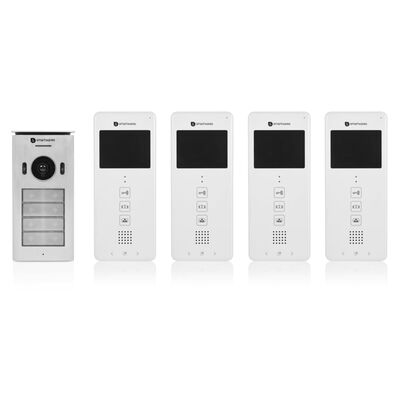 Smartwares Sistema videointerfono 4 apartamentos blanco 20,5x8,6x2,1cm