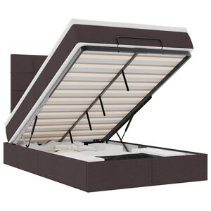 vidaXL Estructura cama otomana colch&oacute;n tela marr&oacute;n oscuro 120x200cm