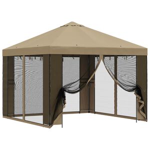 vidaXL Gazebo de jard&iacute;n con paredes laterales 3 x 3 m Beige