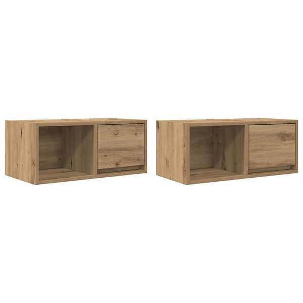 vidaXL Muebles para TV 2 uds madera roble artisan 60x31x25,5 cm