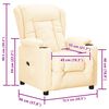vidaXL Sill&oacute;n elevable cuero sint&eacute;tico crema