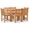 vidaXL Juego de comedor de jard&iacute;n 7 piezas madera maciza de teca
