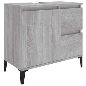 vidaXL Armario de ba&ntilde;o madera contrachapada gris Sonoma 65x33x60 cm