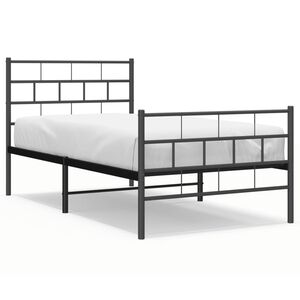 vidaXL Estructura cama sin colch&oacute;n con estribo metal negro 107x203 cm