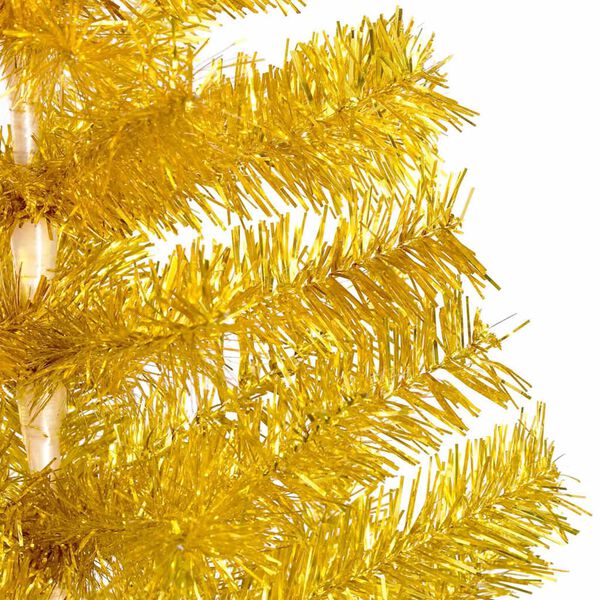 vidaXL &Aacute;rbol de Navidad preiluminado con luces y bolas dorado 240 cm