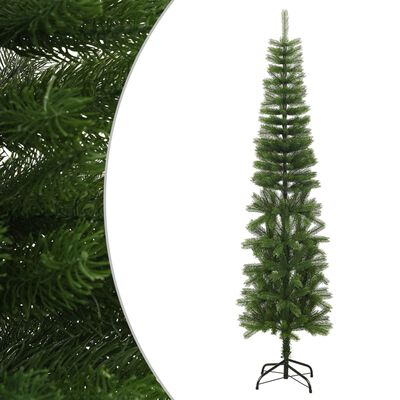 vidaXL Árbol de Navidad artificial estrecho con soporte PE 240 cm