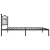 vidaXL Estructura cama sin colch&oacute;n con cabecero metal negro 90x190 cm