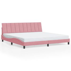 vidaXL Estructura de cama sin colch&oacute;n Hanko terciopelo rosa 200x200 cm