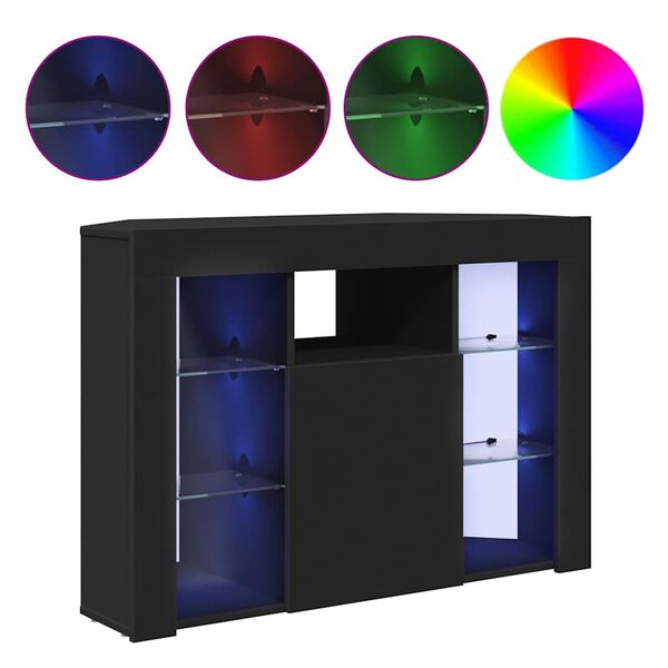 vidaXL Armario LED para TV de Esquina Negro 100x40x68cm