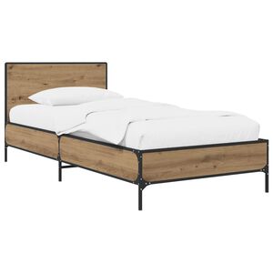 vidaXL Estructura de cama con cabecero Roble Artesanal 80 x 200 cm