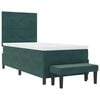 vidaXL Cama tipo Box Spring Verde oscuro 90 x 190 cm Terciopelo