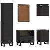 vidaXL Conjunto de muebles de ba&ntilde;o 5 piezas madera maciza mango negro