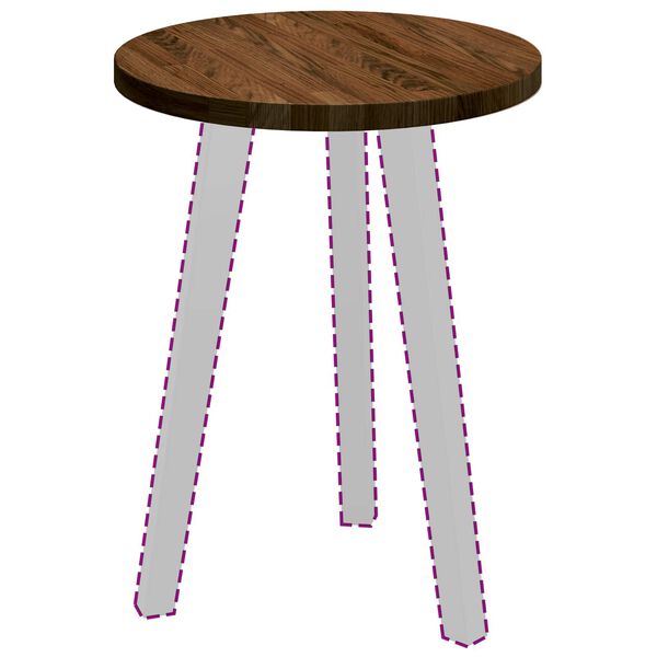 vidaXL Encimera Marrón claro Ø 40 x 2.5 cm Madera de roble sólida