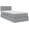 vidaXL Cama con almacenamiento y LED Gris Claro 100 x 200 cm tela
