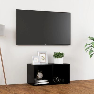 vidaXL Mueble para TV madera contrachapada negro 72x35x36,5 cm