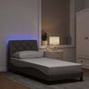 vidaXL Estructura cama con LED sin colch&oacute;n tela taupe 90x200 cm