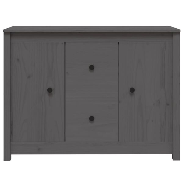 vidaXL Aparador de madera maciza de pino gris 100x35x74 cm