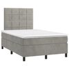 vidaXL Cama box spring con colch&oacute;n terciopelo gris claro 120x200 cm