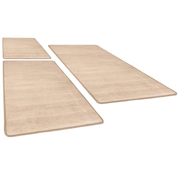 vidaXL Alfombras de dormitorio de pelo largo 3 piezas beige