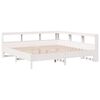 vidaXL Cama con estanter&iacute;a sin colch&oacute;n madera maciza blanca 180x200 cm
