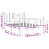 vidaXL Estructura de cama de matrimonio con cabecero madera maciza