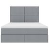 vidaXL Cama con almacenamiento y colch&oacute;n Gris Claro 140 x 200 cm