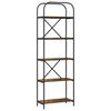 vidaXL Estante de libros 5 niveles 60 x 30 x 183 cm Roble ahumado