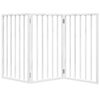 vidaXL Puerta para perros plegable de 3 paneles, color blanco, 150 cm, madera de álamo