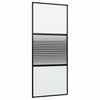 vidaXL Puerta de Vidrio 90 x 2 x 205 cm Aluminio Negro