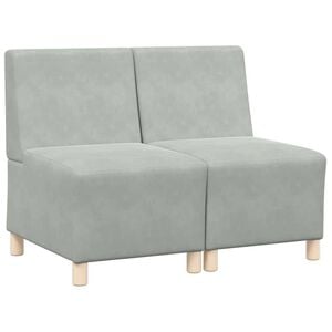 vidaXL Unidad de Sof&aacute; Modular sin Brazos 2 pcs Gris Claro