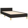 vidaXL Estructura de cama sin colch&oacute;n tela negro 90x200 cm