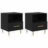 vidaXL Mesita de Noche 2 uds. Negro 40 x 35 x 47,5 cm