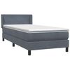 vidaXL Cama box spring con colch&oacute;n terciopelo gris oscuro 100x220 cm
