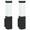 vidaXL Luz de pared exterior 2 uds. Negro 10.5 x 6 x 33 cm
